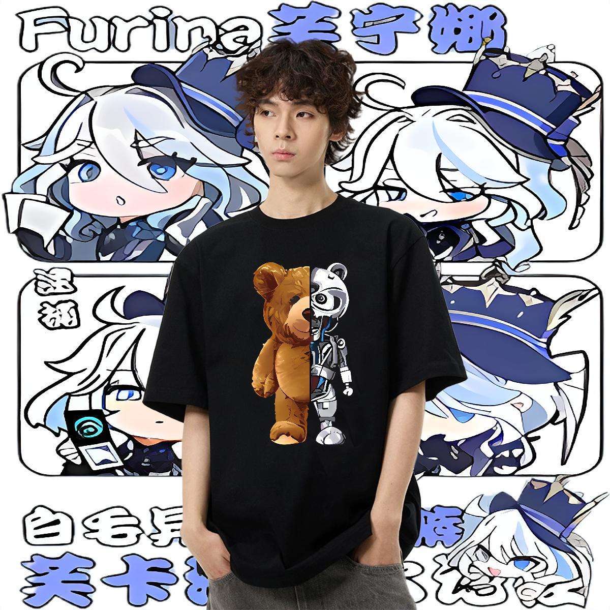 2024 Designer T Shirt For Man 230g 100% Cotton bear Sports Casual Top Tees Round Neck Short Sleeve Loose Fit Men Tops Tees DIY Printed