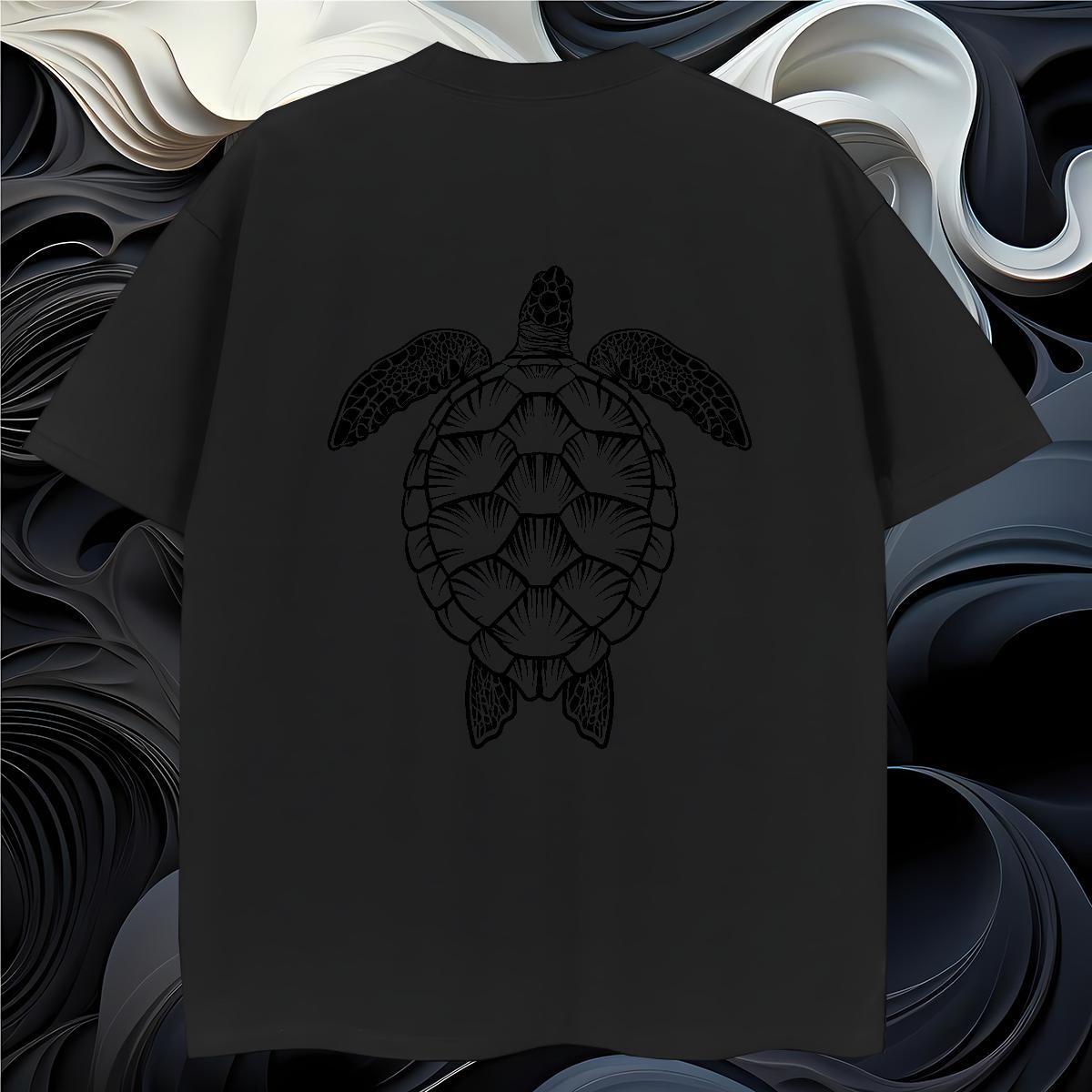 Loose Fit Tshirt for Man Woman 230g Pure Cotton tortoise T-Shirts for Men Spring Summer Breathable Short Sleeve Cartoon Print Fashion Casual Tops Tees