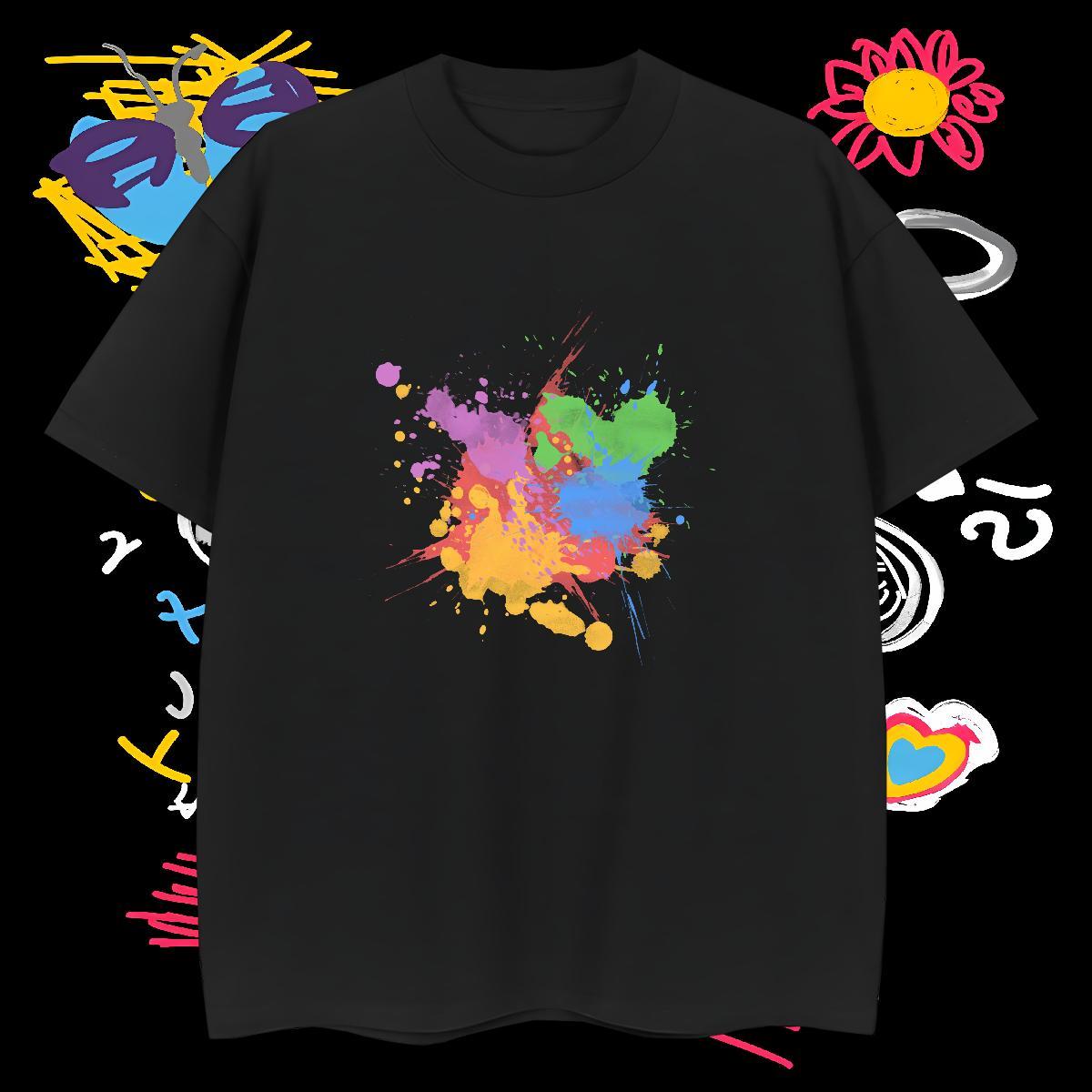 T-Shirts for Men 230g Cotton painting Anime Printing Street O-Neck Short Sleeve Cartoon Print Men Tshirts Designer TOP Quality Clothings