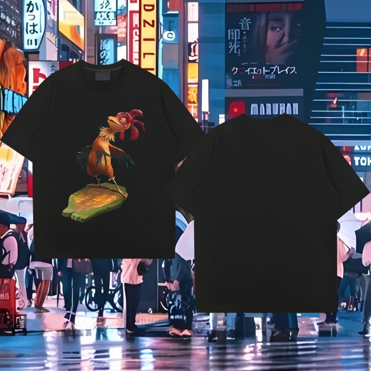 Custom T shirt 230g 100% Cotton chicken Sports Casual Tops Shirt Breathable Crew Neck Wholesale Mens Tshirts Skull