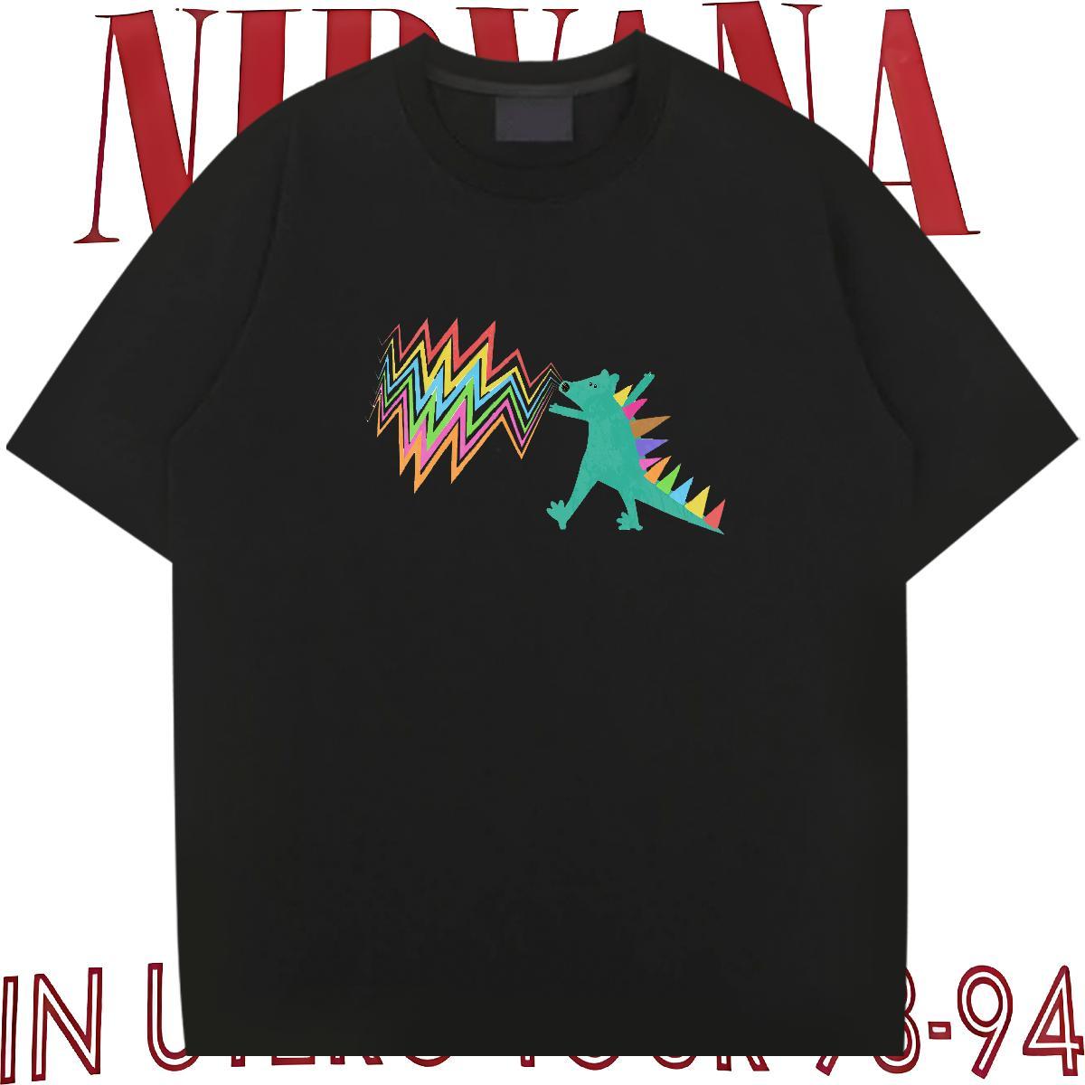 Fashion Casual T Shirt For Man 230g Pure Cotton dinosaur Street Casual Tshirts Breathable Short Sleeve Cool Men Tees DIY Printed