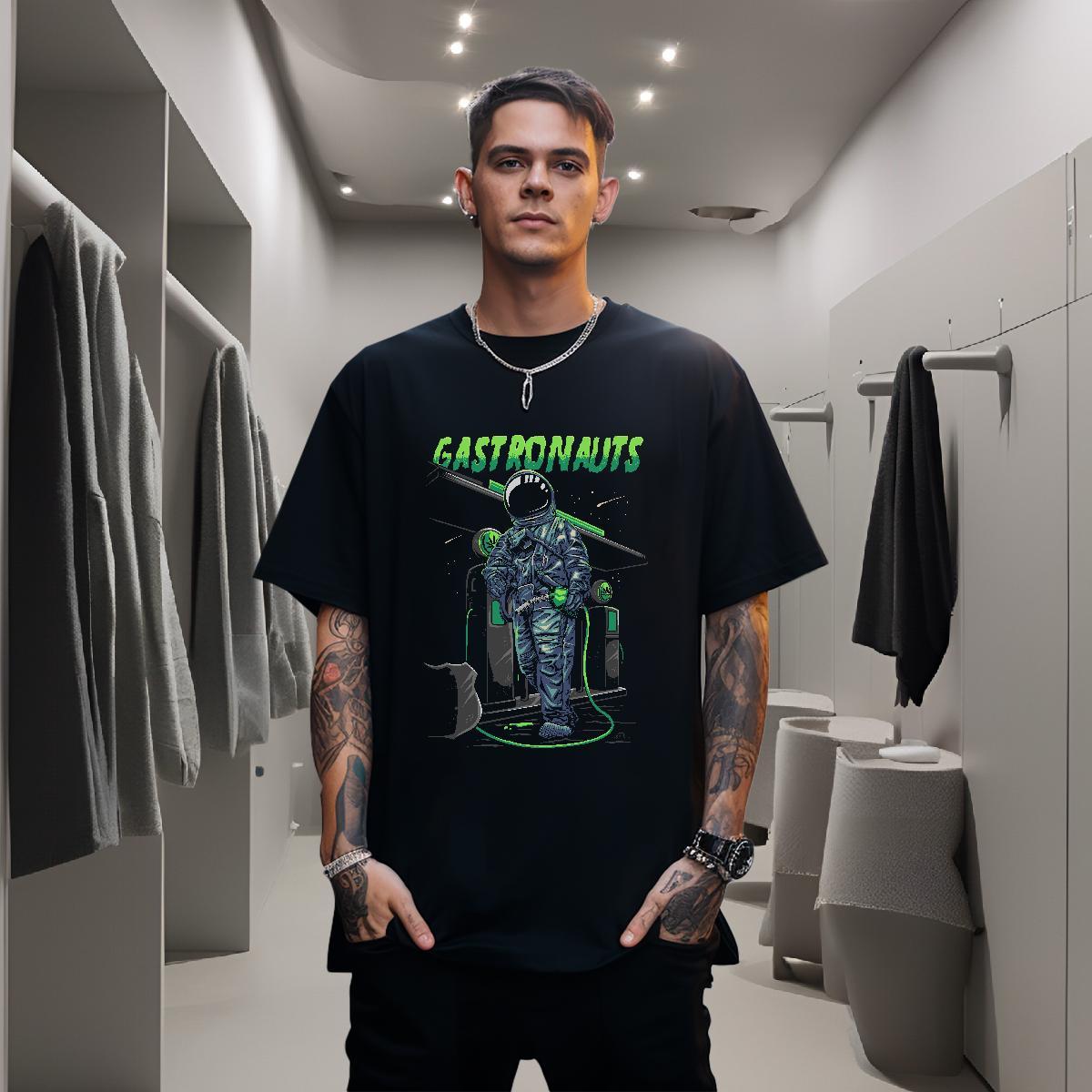 Men T Shirts 100% Cotton 230g universe Daily Outfit Round Neck Short Sleeve White Plus Size Men Tshirts New Arrival Classic Tops Shirt