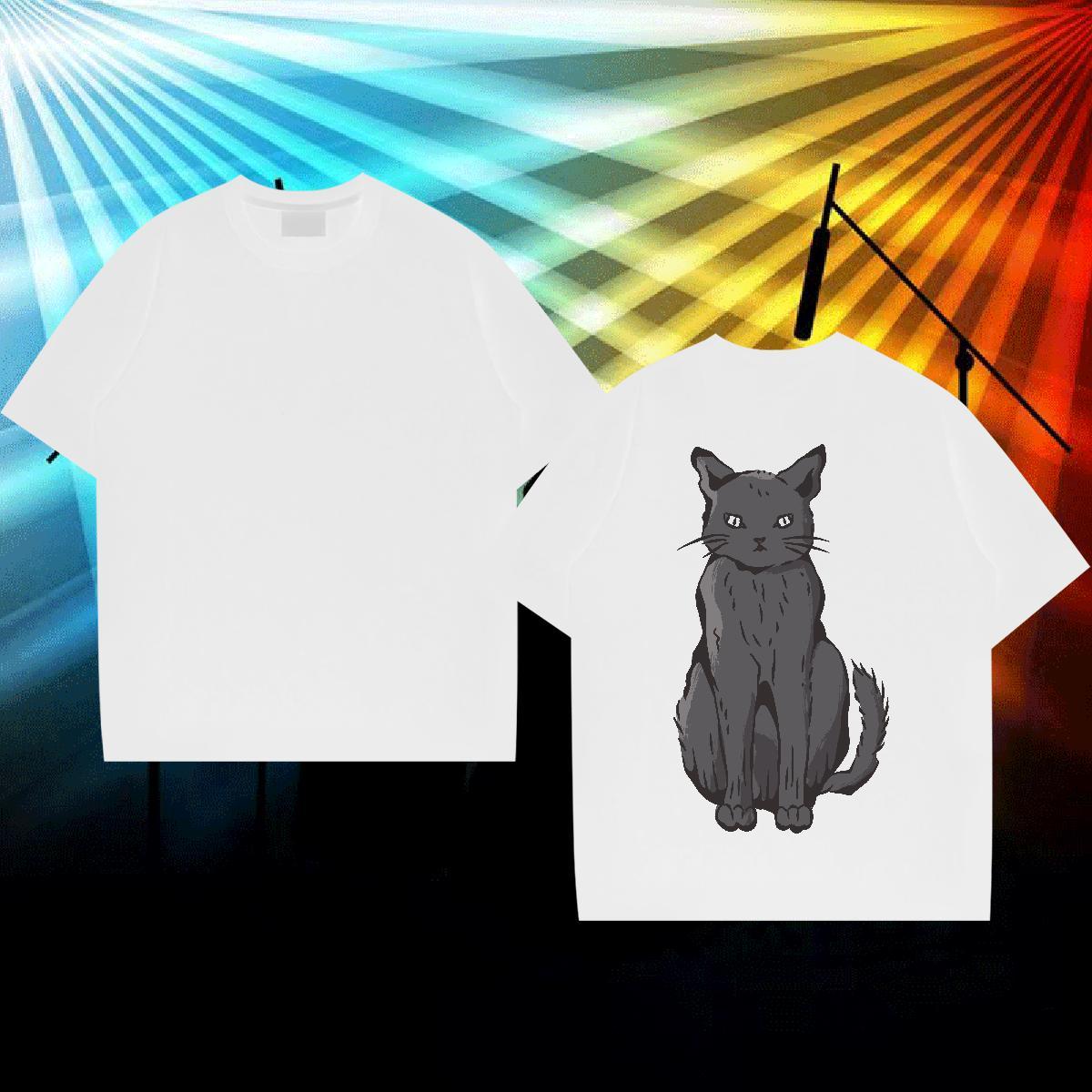2024 Designer T Shirts Men 100% Cotton 230g cat Daily Outfit Top Tees Breathable Short Sleeve Wholesale Mens Tshirts Customized Print