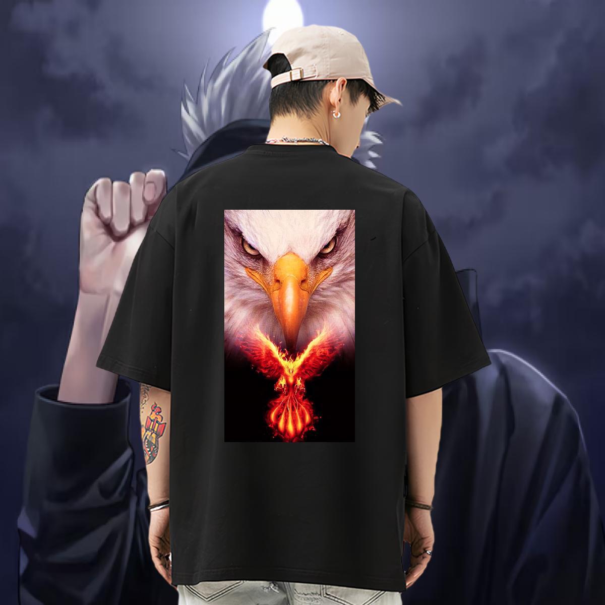 2024 Designer T shirt 230g 100% Cotton eagle Daily Outfit Tees Breathable Crew Neck Loose Men Tshirts Oversized 3XL 4XL