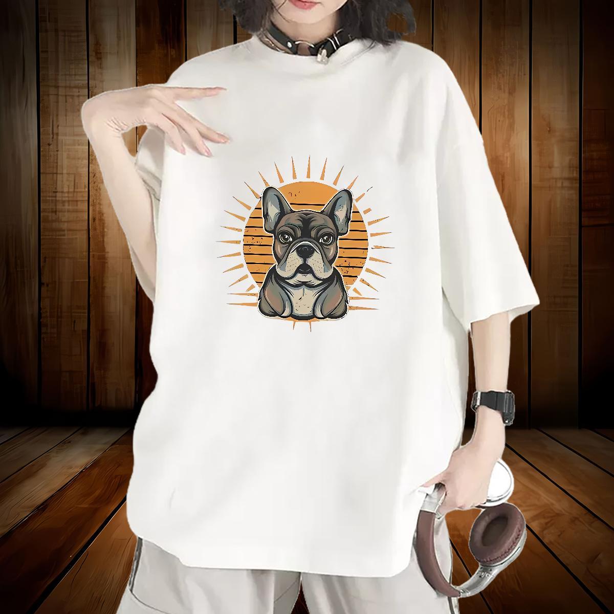 Unisex T-Shirts for Women Breathable Soft Tshirt for Man Woman Plus Size Custom dog Outdoor 230g Pure Cotton 2024 Casual Tshirts