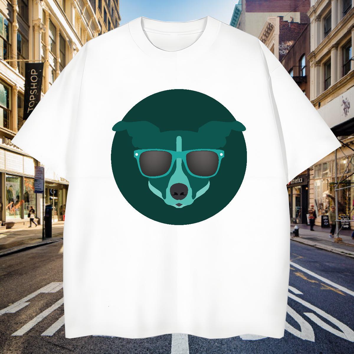 T-Shirts for Men 230g 100% Cotton dog Anime Printing Street Breathable Short Sleeve Custom Anime Men Tees New Arrival High Quality Tee Shirt