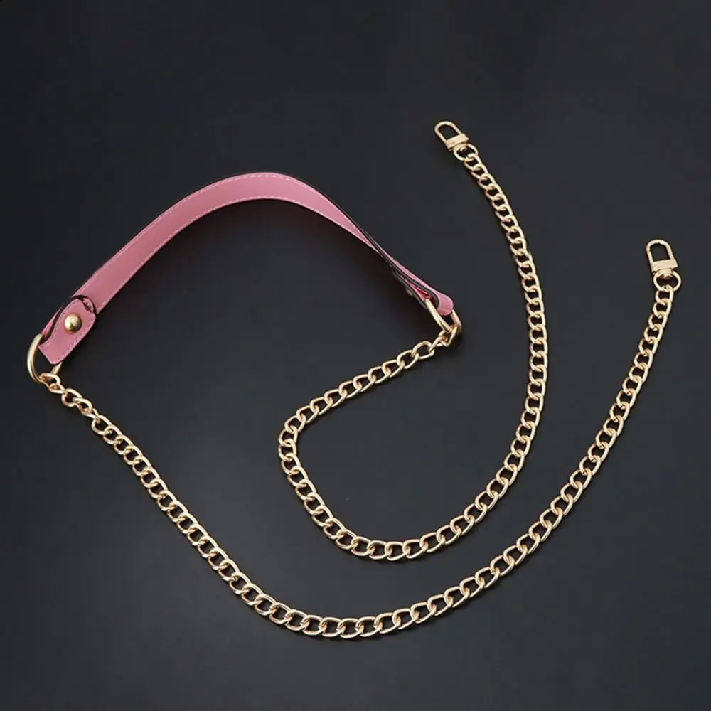 120cm Replacement Shoulder Strap Crossbody Bag Belt Fashion PU Leather Handle with Metal Chains Accessories 240805 - view 5