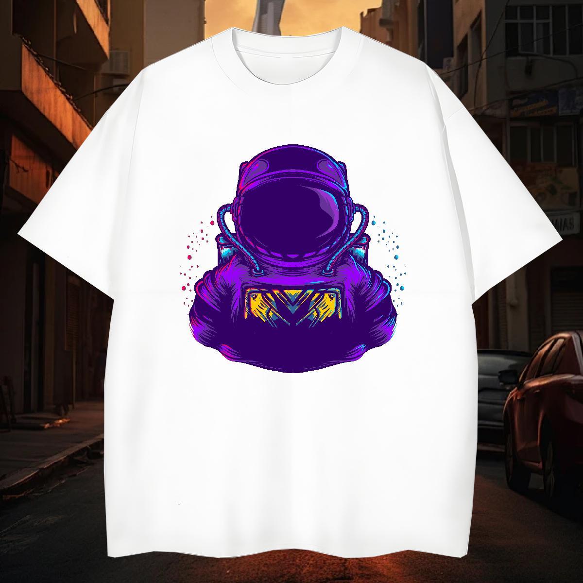 T-Shirts 230g Pure Cotton universe Street Casual Short Sleeve Soft Plus Size Custom Men Tees 2024 Comfortable Wear