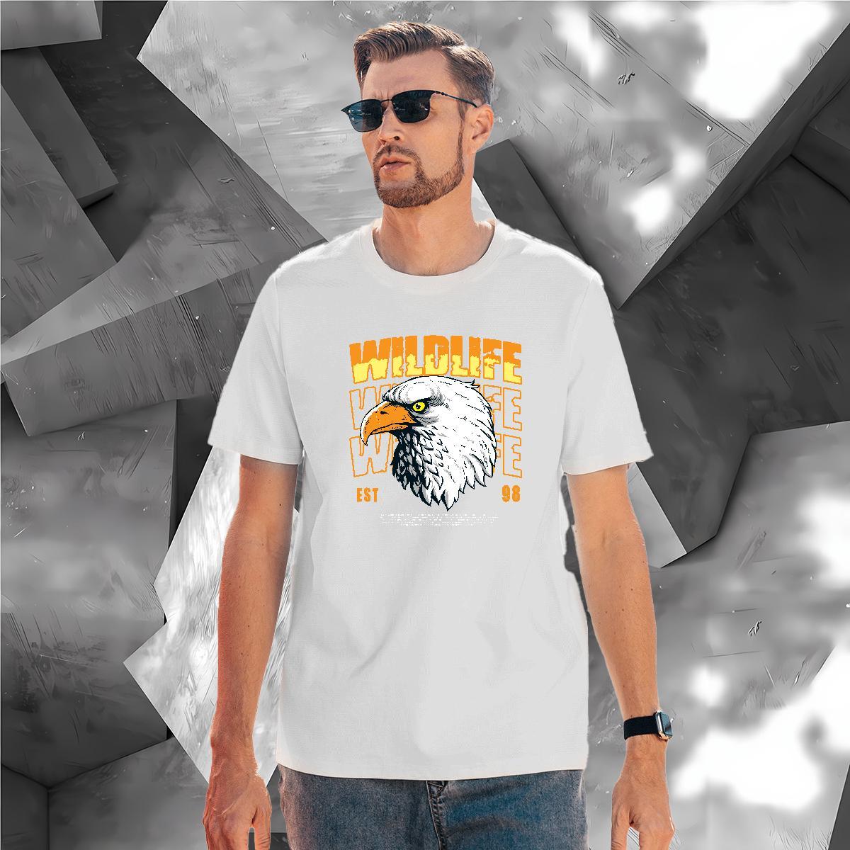 Man T Shirts 100% Cotton 230g eagle Street Crew Neck Breathable Anime Print Men Tshirts Fashion Design Designer Clothings