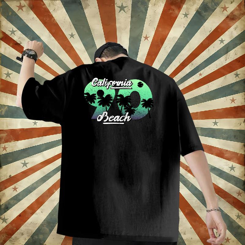 New Designer T Shirts Men 100% Cotton 230g tree Sports Casual Tshirts O-Neck Short Sleeve Loose Fit Men Tshirts Plus Size Custom