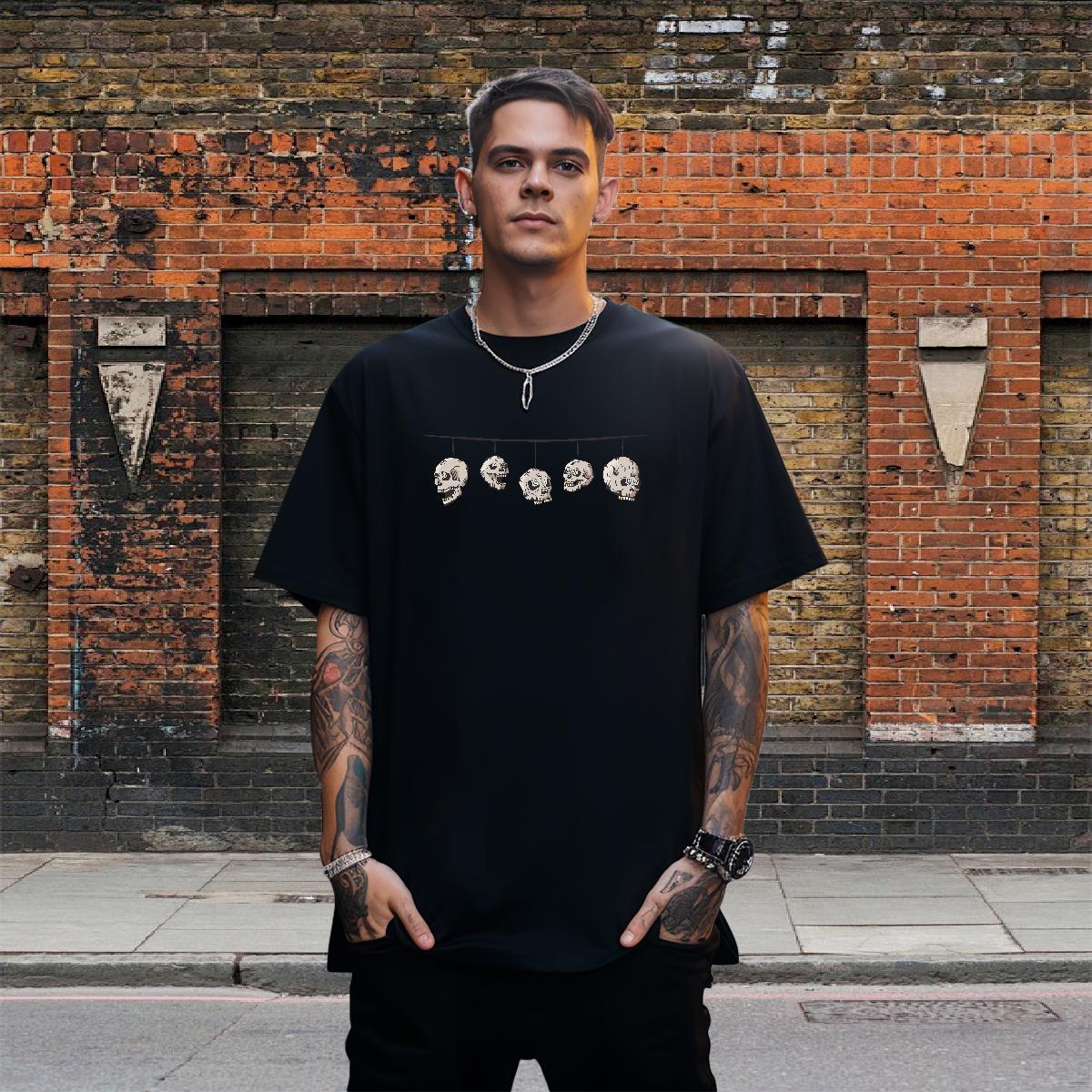 Classic Casual T-Shirts 230g 100% Cotton Bunting Street Wear Tshirts Crew Neck Brand Couples T Shirts Cartoon Printing L-4XL