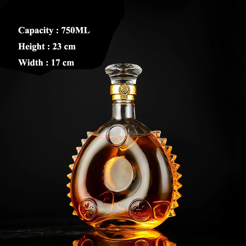Lead-free glass whiskey decanter for Liquor Scotch Bourbon Unique Liquor Bar and Party Decorations Alcohol Bottle 240806