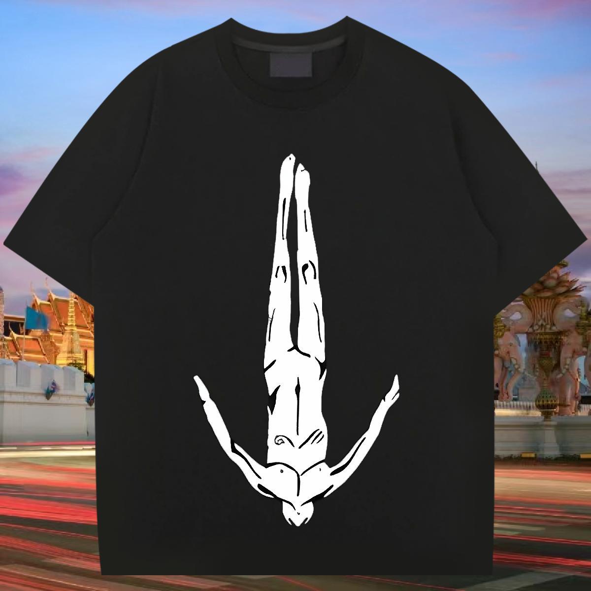 T Shirt For Man 230g Cotton person Summer Casual Breathable DIY Printed Men Tops Tees New Loose Tees Shirts