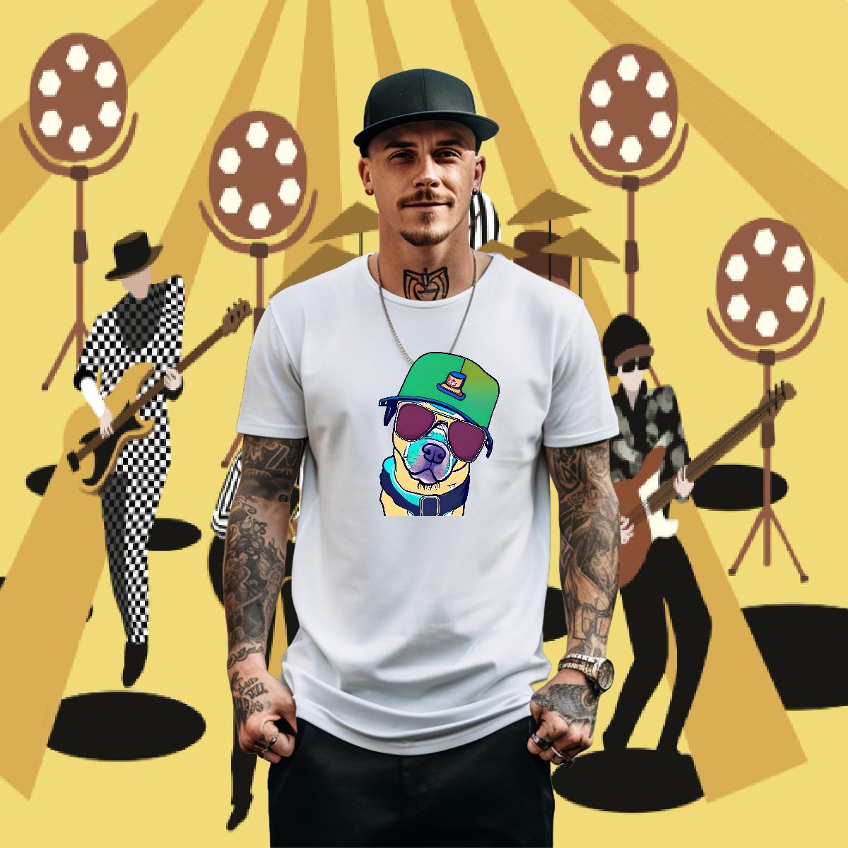 Wholesale T Shirt For Man 230g 100% Cotton dog Street Tops Shirt Breathable Crew Neck Classic Men Clothes T-Shirt DIY Printed