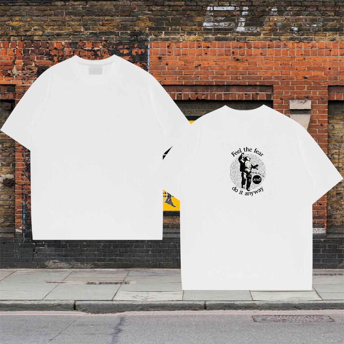 Brand T-Shirts spaceman Tees 230g 100% Cotton Casual Daily Wear Popular DIY Pure Cotton Tshirts