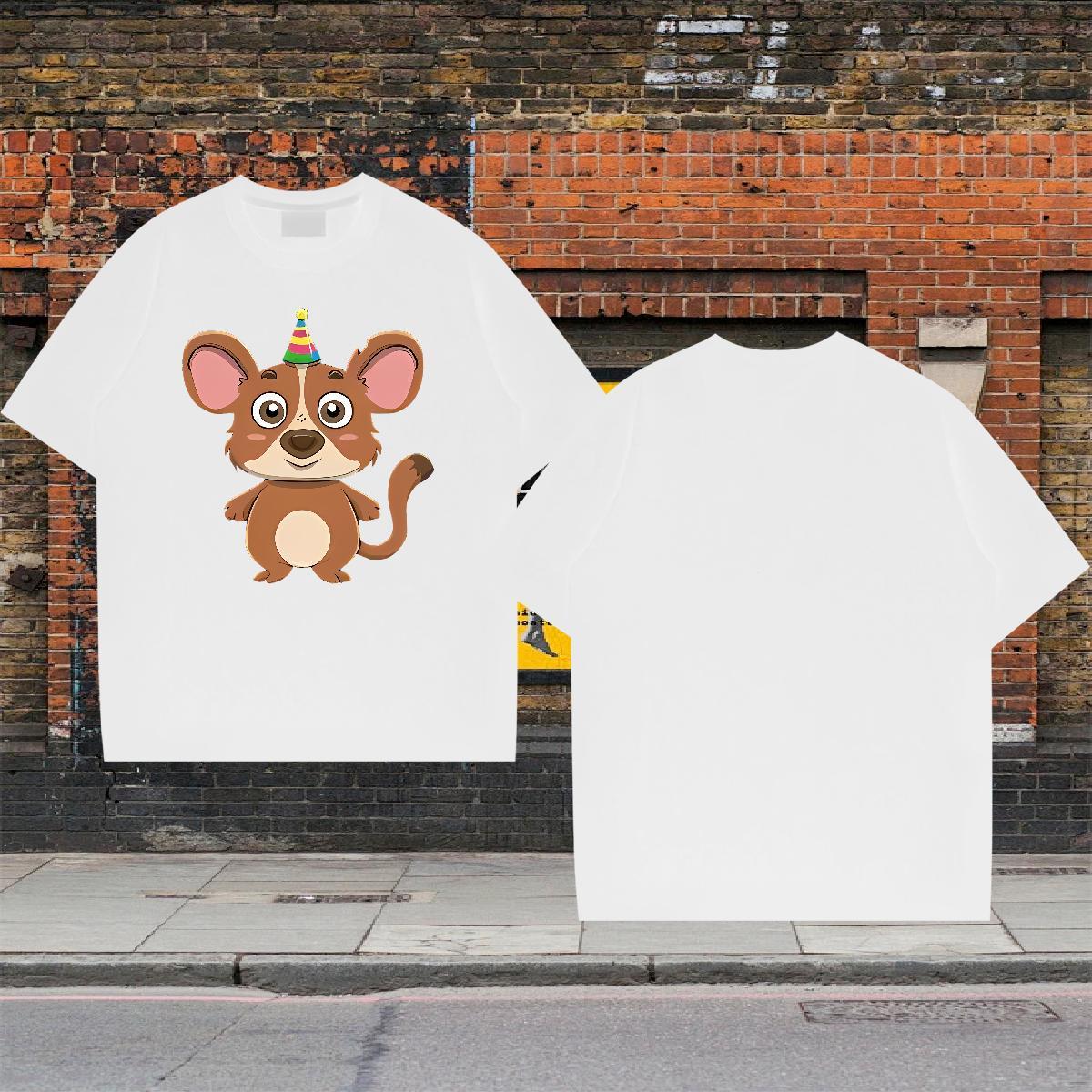 2024 New Men T Shirts 230g Cotton mouse Street Casual Clothings Short Sleeve O-Neck TOP Quality Couples T Shirts DIY Printed