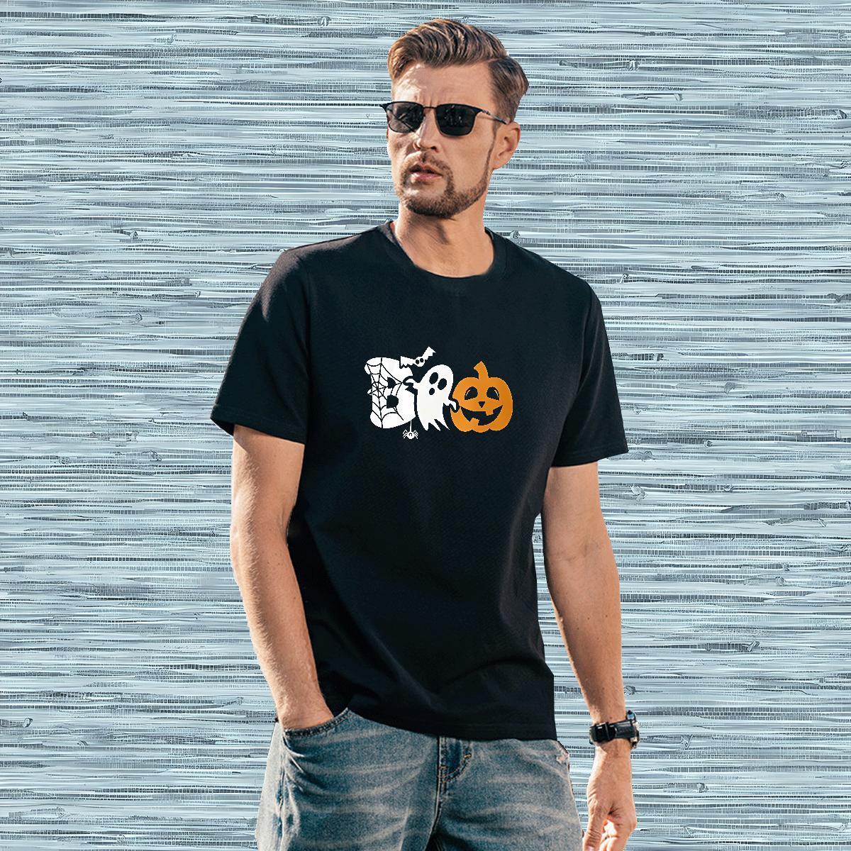 Popular Tshirt for Man Woman 230g Cotton pumpkin T Shirt For Man Daily Outfit Short Sleeve Soft Anime Print 2024 Summer Tees Shirts