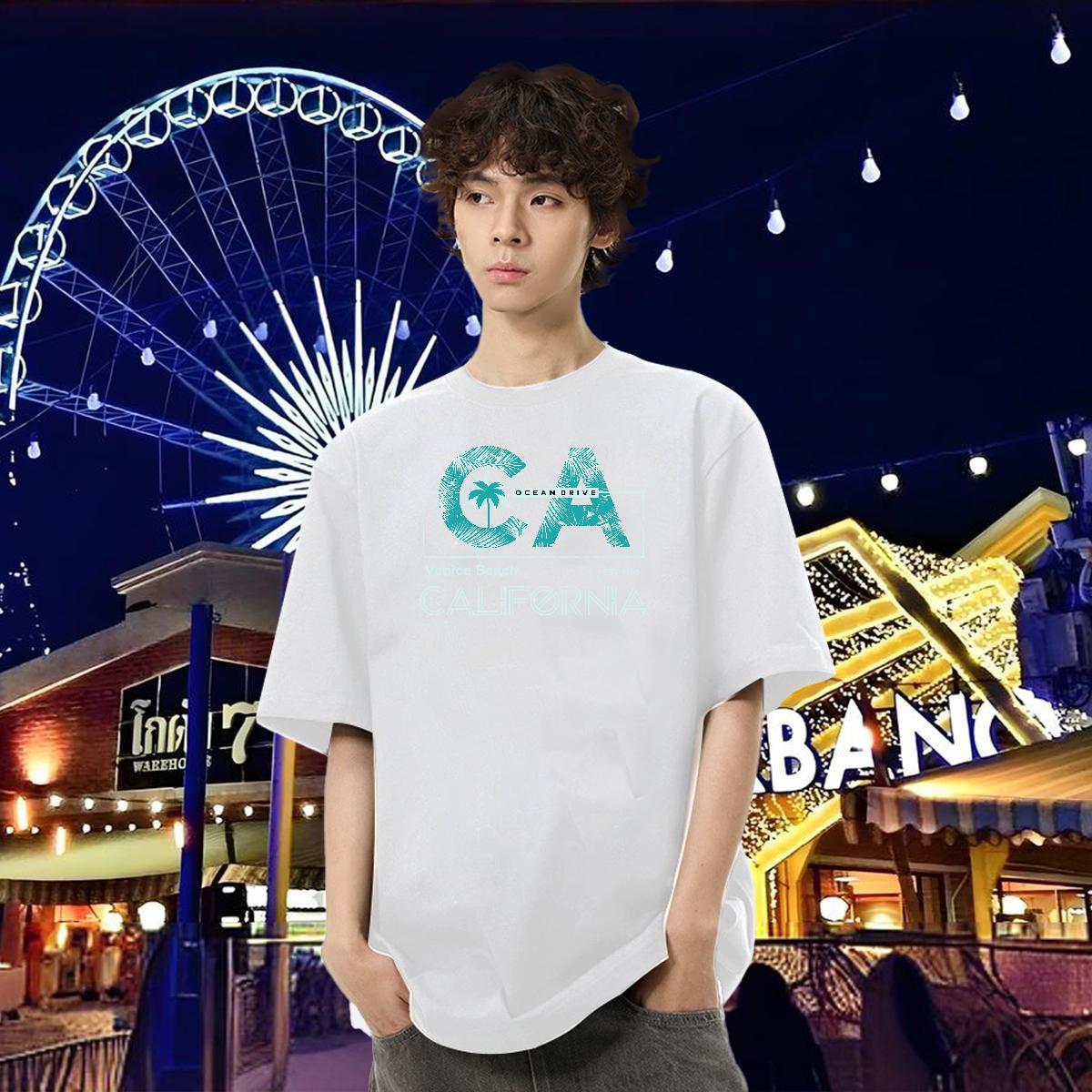 2024 Designer T Shirt For Man 230g 100% Cotton tree Hip Hop Street Polos Breathable Crew Neck Loose Tshirt for Man Woman Cartoon Print
