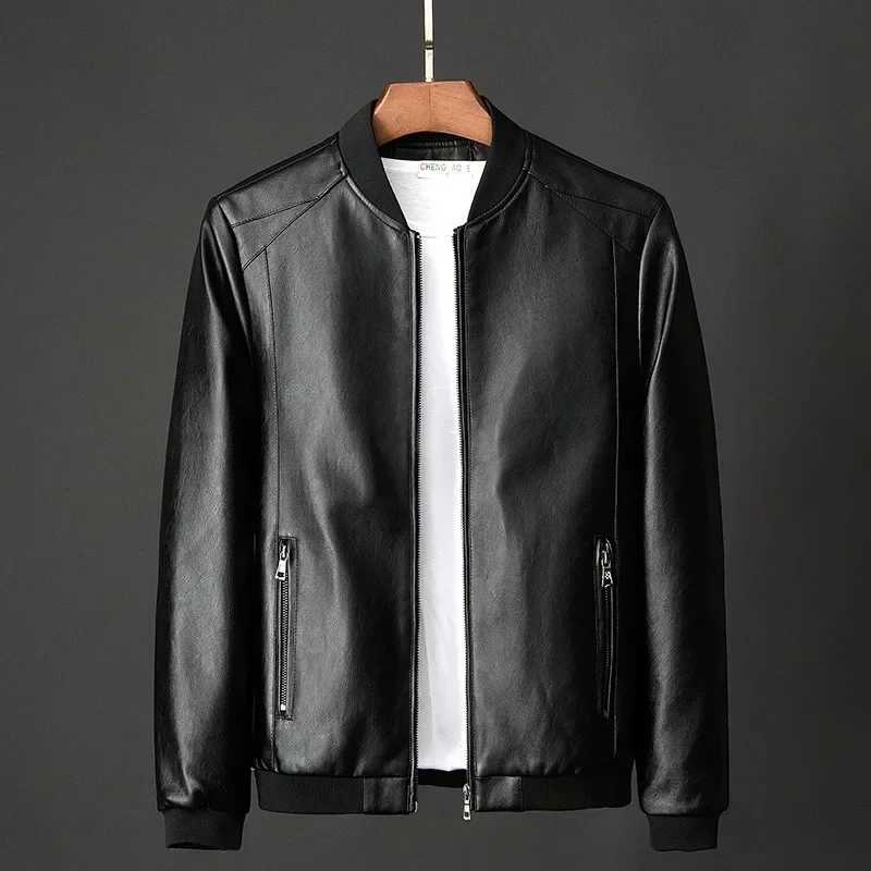 Men's Jackets Autumn New Men Leather Coat Korean Fashion Leather Sheepskin Men Leather Jacket Trend Casual Fit Slim Baseball Clothes z240806