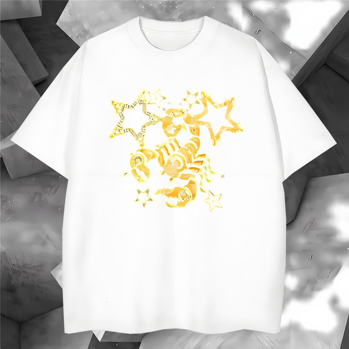 Fashion Design T shirt 230g Cotton scorpion Daily Wear Polos Breathable Short Sleeve High Quality Tshirt for Man Woman Black White