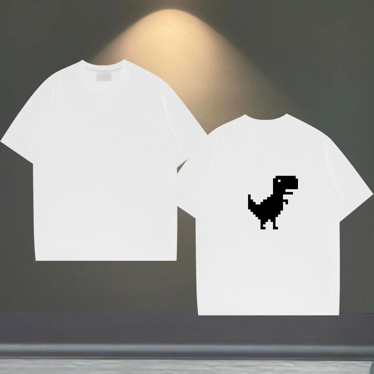 Brand Man T Shirts 230g 100% Cotton dinosaur Sport Tops Tees Round Neck Short Sleeve Loose Fit Men Tops Tees Oversized 4XL