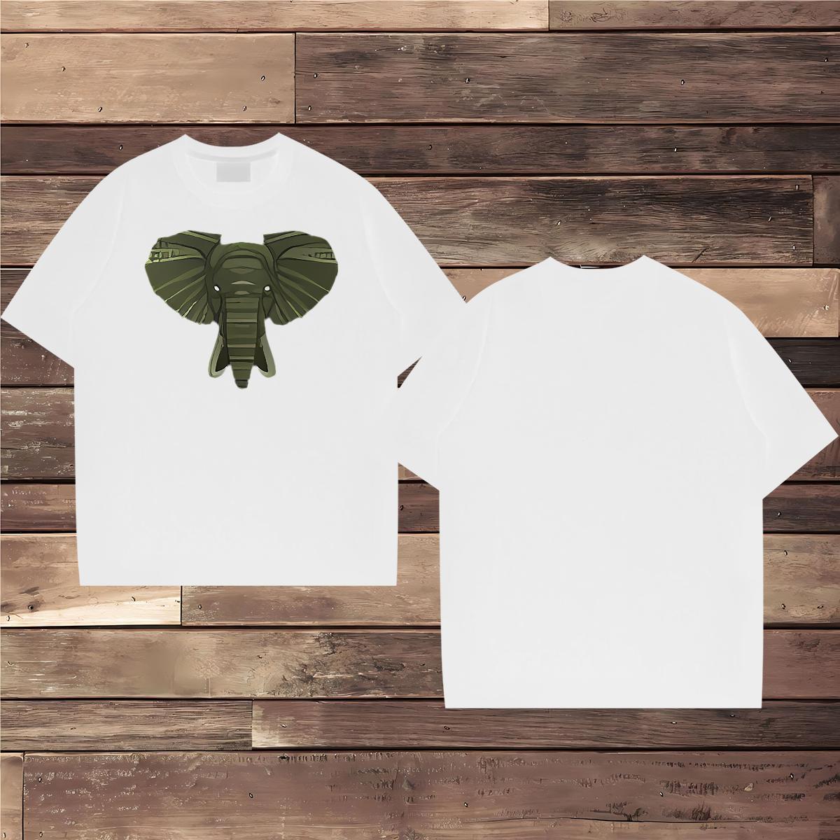 Fashion Man T Shirts 100% Cotton 230g Elephant Casual Tops Shirt Breathable Brand Mens Tshirts Custom Printed