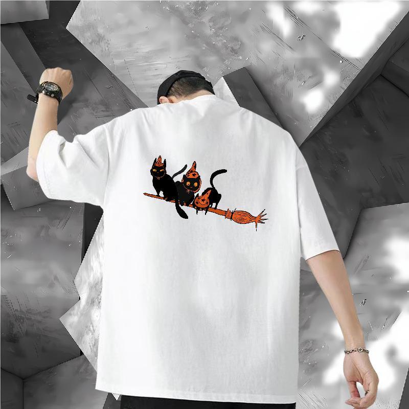 Classic Man T Shirts 230g Cotton Summer Casual Wear Short Sleeve Soft Free Shipping Mens Tshirts Cartoon Print