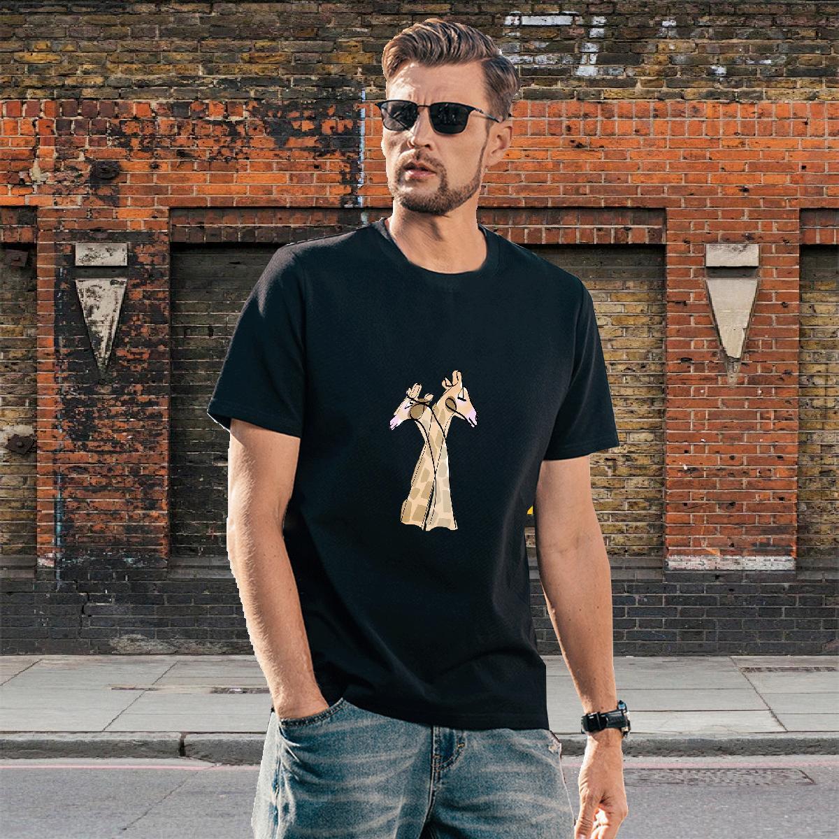 Designer Men Tshirts 230g Pure Cotton Deer T-Shirts High Street Hip Hop Breathable Crew Neck Asian Size Casual New Tees