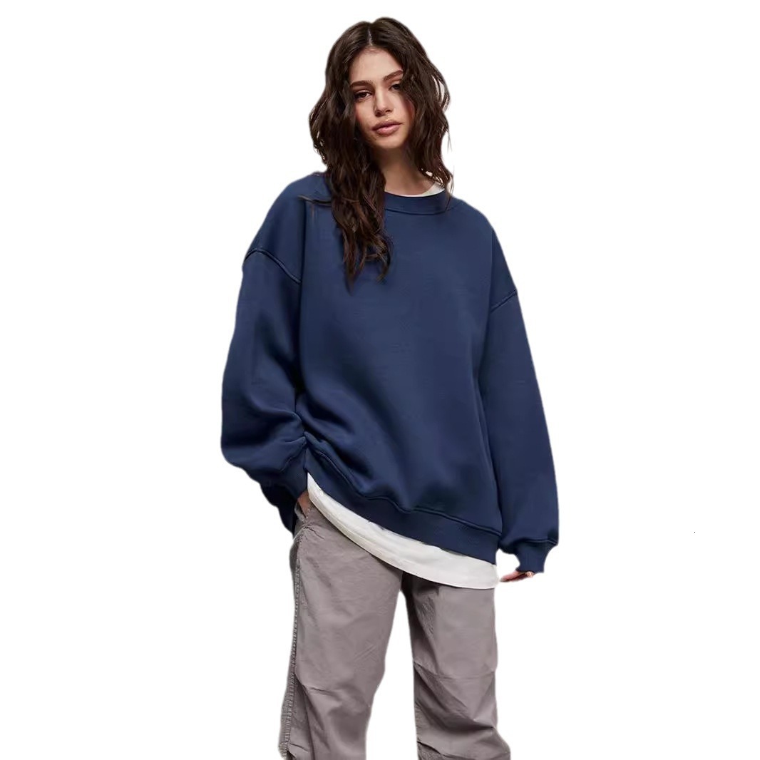 Neutral style autumn and winter new fashion trend women's versatile loose fleece hoodie