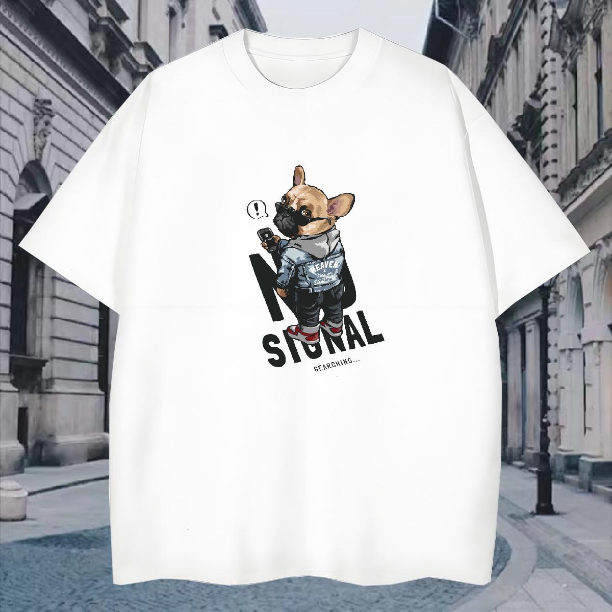 Cool Tshirts 230g Cotton dog T Shirt For Man Sport Pure Cotton DIY Printed Fashion Wear