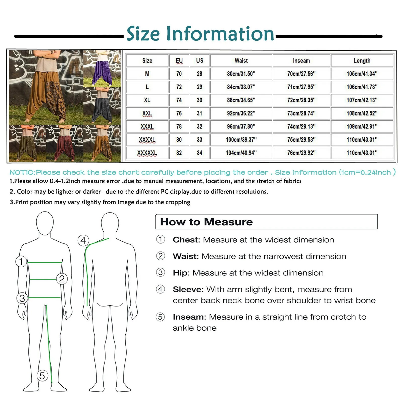 Nationality Style Pants Mens Oversize Baggy Long Casual Print Loose Large Size Trousers Harem Man 240806