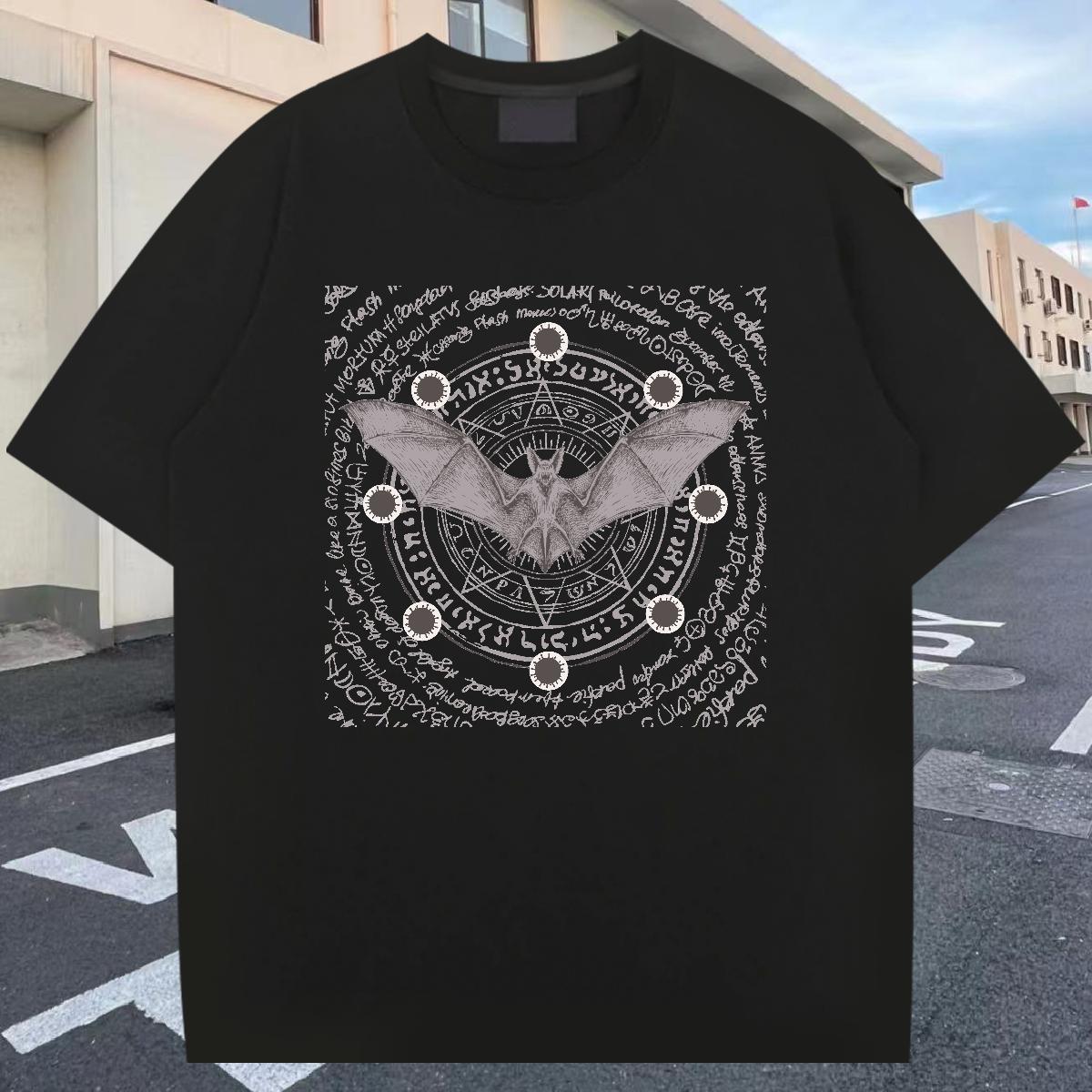 Free Shipping Tshirts 230g 100% Cotton High Street Hip Hop bat Cartoon Printing L-4XL Breathable Crew Neck Designer Fashion T shirt Top Tees