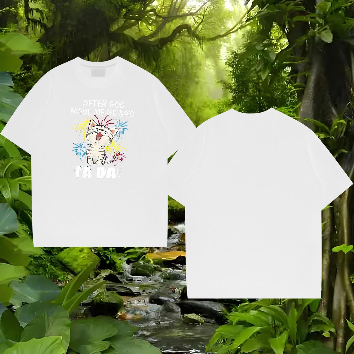 Custom T Shirt For Man 100% Cotton 230g cute Anime Printing Street Tops O Neck Short Sleeves Popular Men Clothes T-Shirt Customized