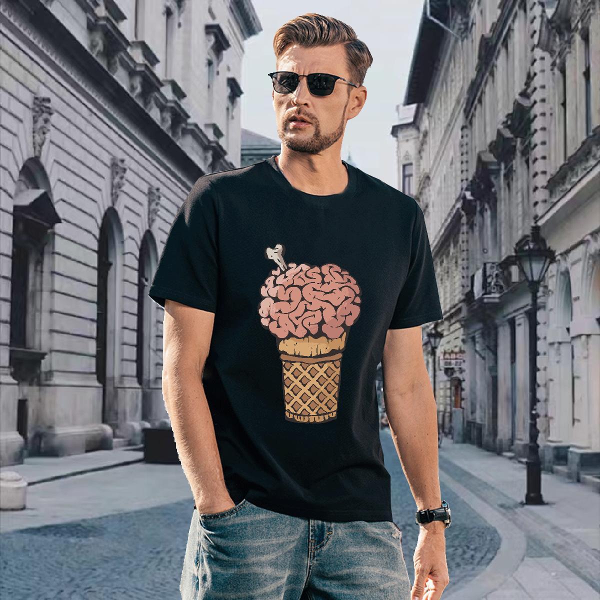 Mens T Shirts 230g 100% Cotton head High Street Hip Hop Short Sleeve Soft DIY Printed Men Clothes T-Shirt 2024 New High Quality Tops Tees