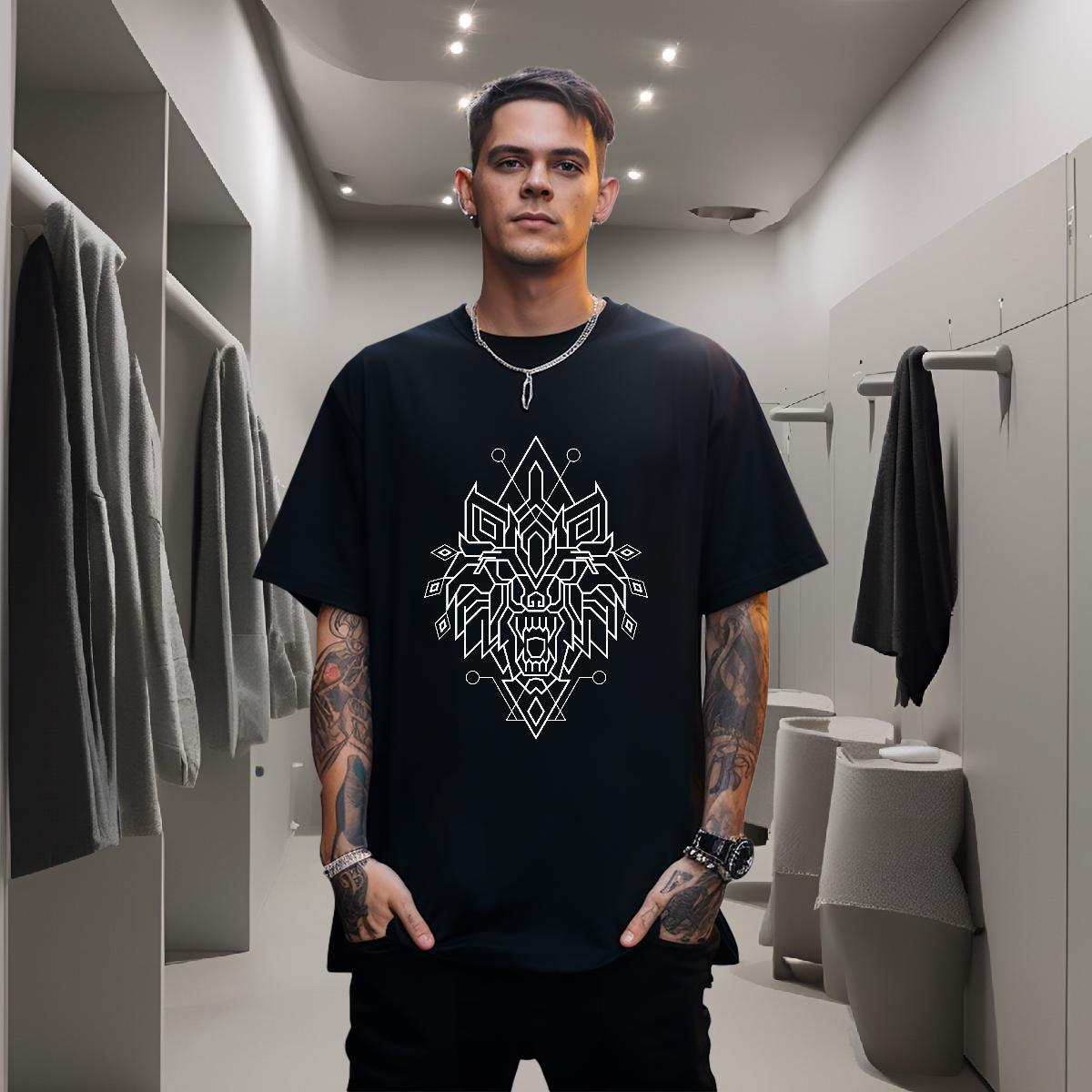 T-Shirts 230g Pure Cotton handpainted High Street Hip Hop Breathable Crew Neck Custom Anime Men Tops Tees Fashion Soft Top Tees