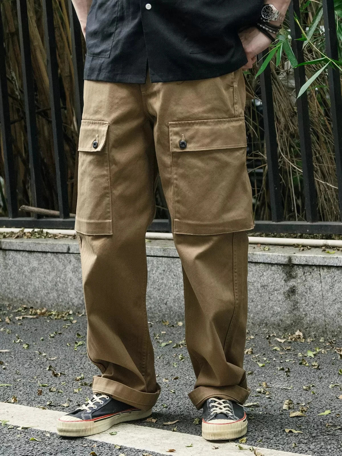 Bronson Modified P44 Fatigue Pants 13oz HBT Mens Monkey Trousers Cargo Pockets 240806