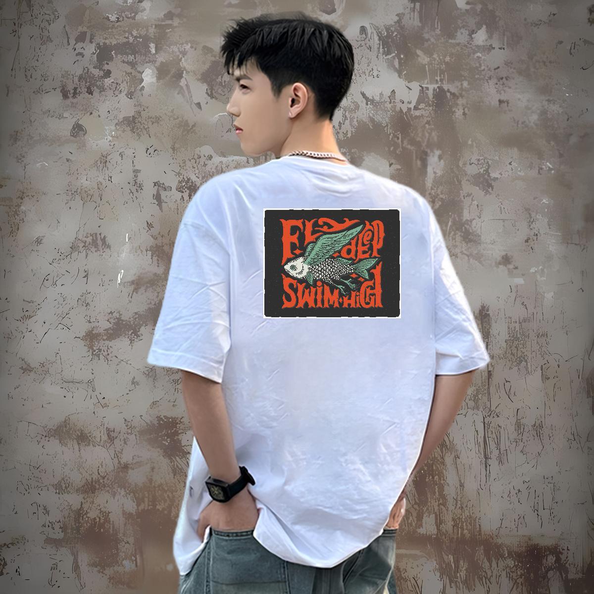 DIY Customized T-Shirts for Men 230g Cotton Casual Tops Pure Cotton Popular Men Tshirts Skull