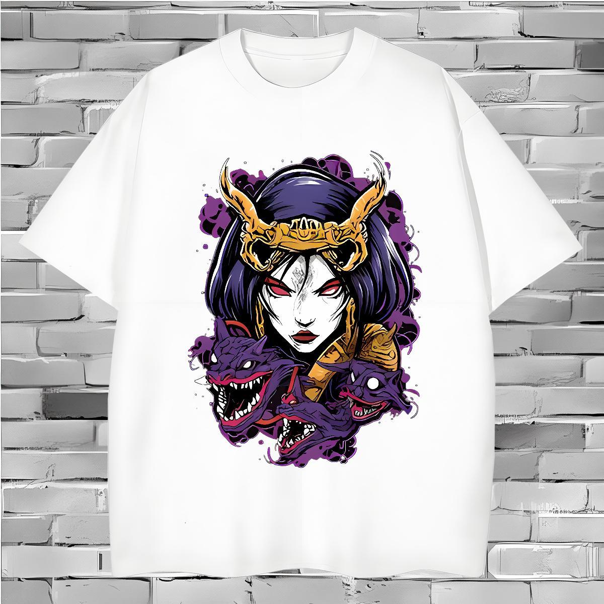 Man T Shirts 230g Cotton Terror Casual O Neck Short Sleeves DIY Printed Men Tshirts Wholesale High Quality Wear