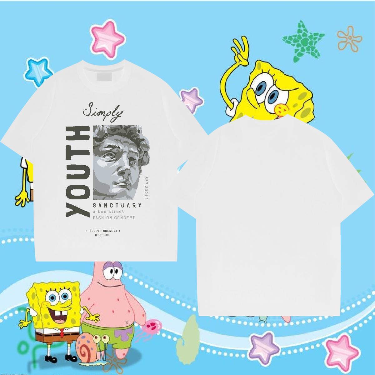 Fashion New Man T Shirts 230g Pure Cotton Statue of David Hip Hop Tops Shirt Round Neck Short Sleeve Brand Mens Tshirts Custom Print Plus Size