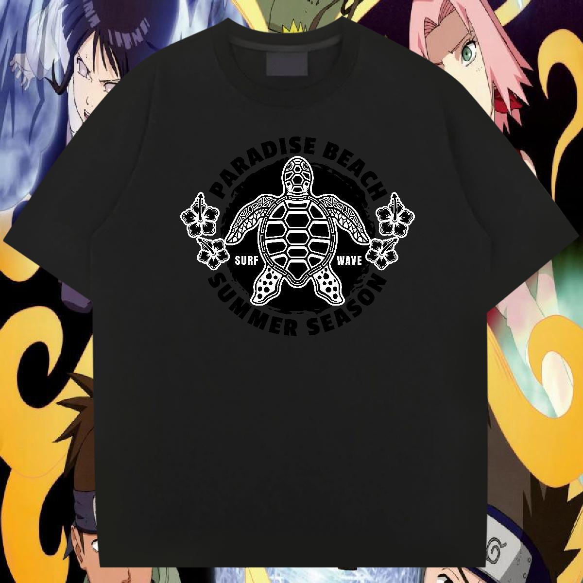 DIY Customized T-Shirts for Men 230g Cotton tortoise Spring Summer Tees Breathable Soft Cool Couples T Shirts Black Oversized