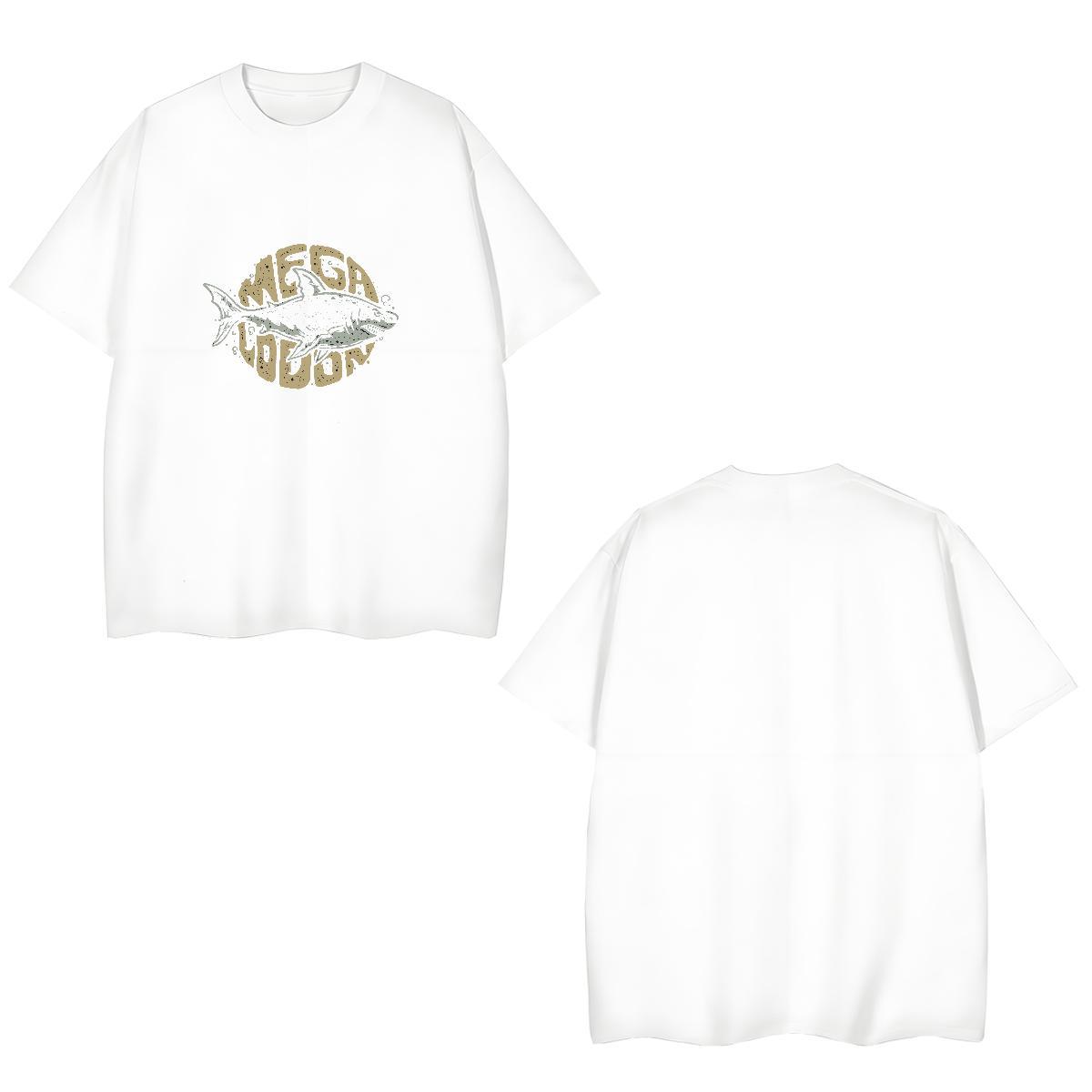 Free Shipping Tshirts 100% Cotton 230g fish T Shirt For Man High Street Hip Hop Breathable Crew Neck Anime Custom Wear