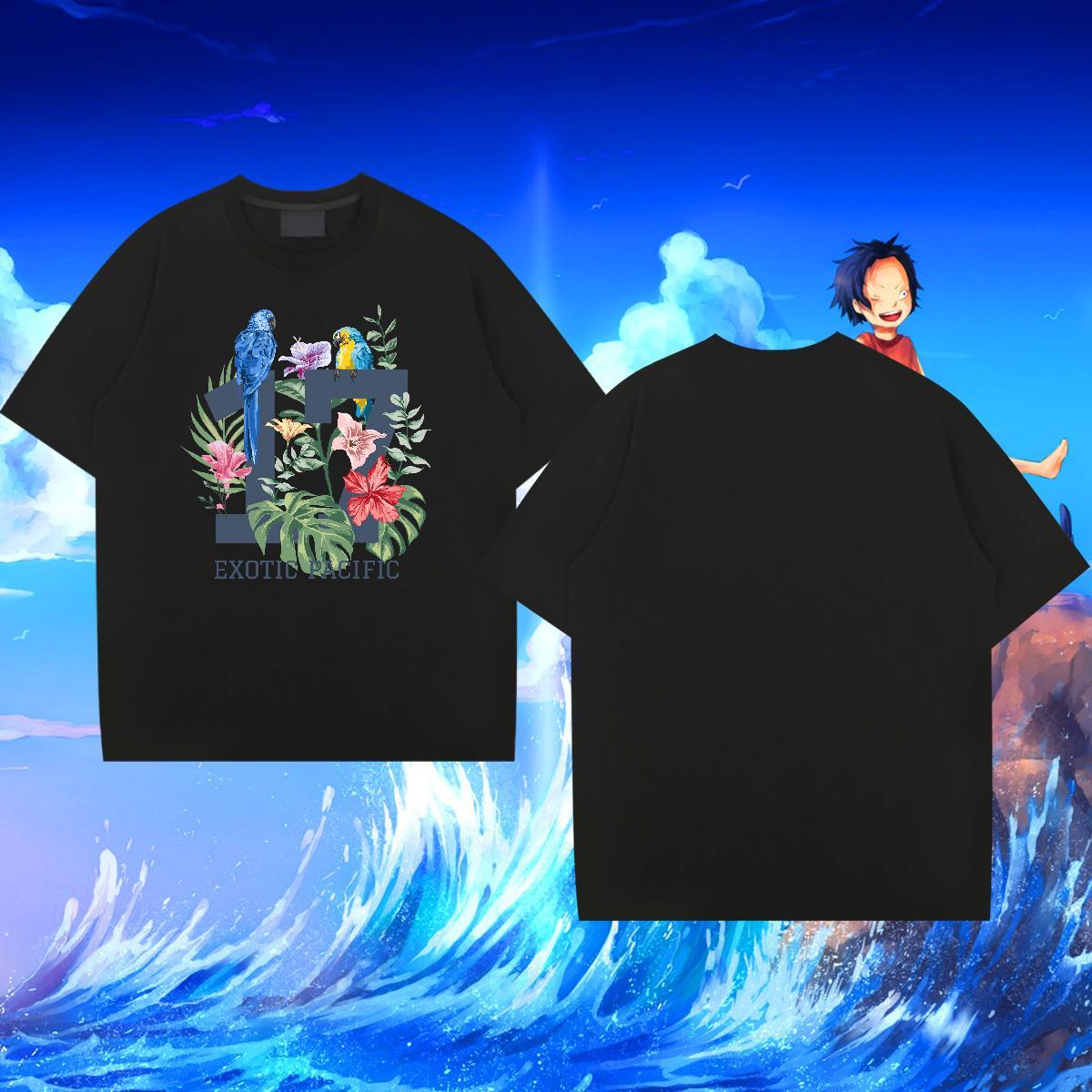 Fashion Design T-Shirts 230g 100% Cotton bird Outdoor Tops Tees Breathable Loose Men Tshirts Customized
