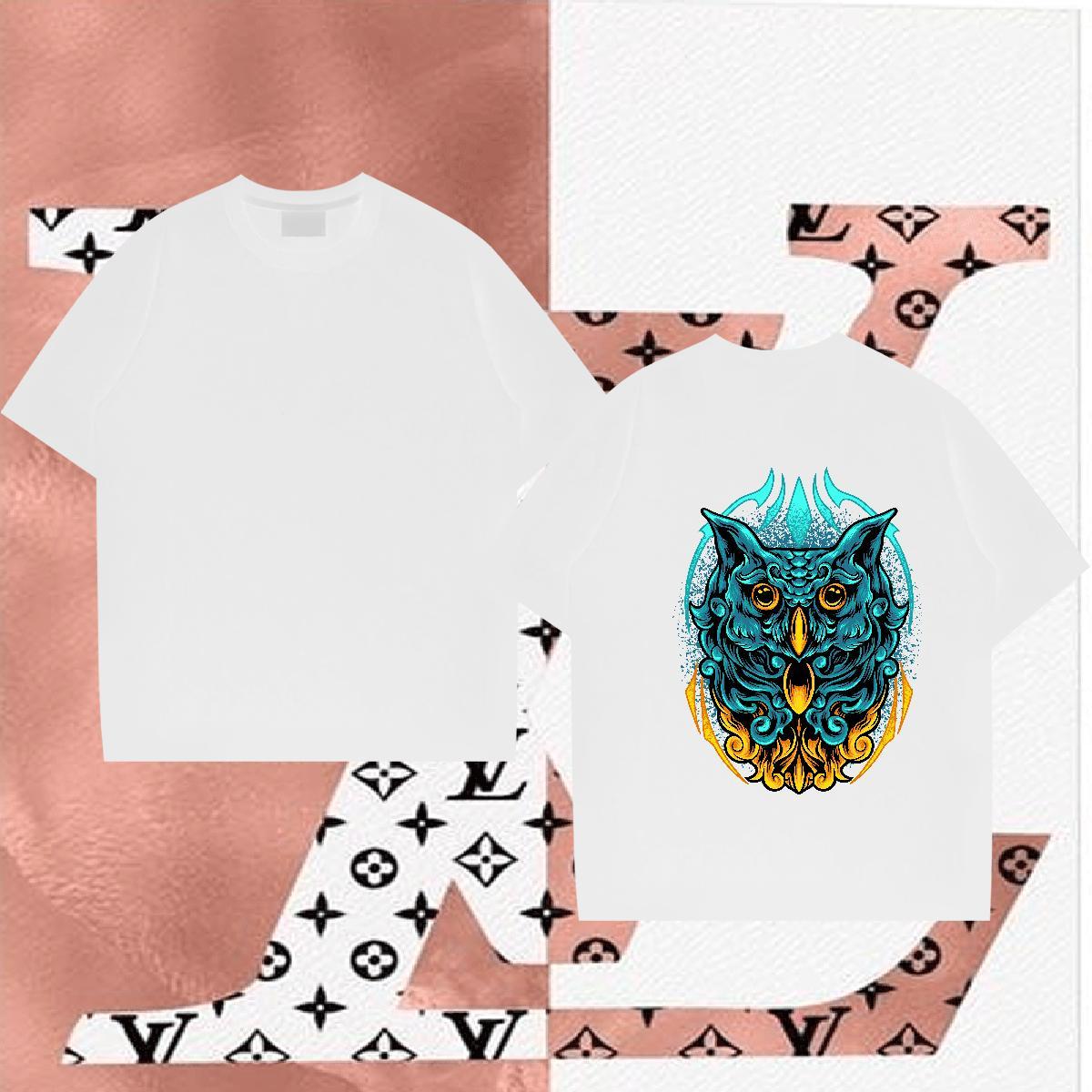 2024 Summer Men T Shirts 230g Pure Cotton eagle Street Casual Clothings Breathable TOP Quality Men Tops Tees Cartoon Print