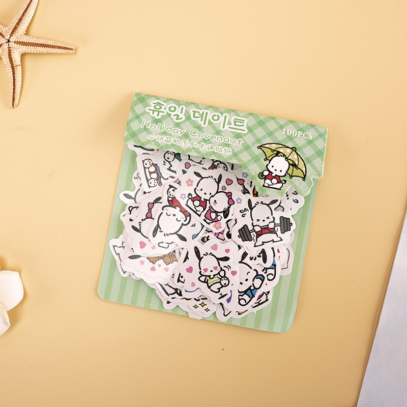 Heartbeat Cute Stickers Creative Children's Cartoon Cute Handheld Account Stickers Handmade DIY Mobile Phone Water Cup Stationery Stickers