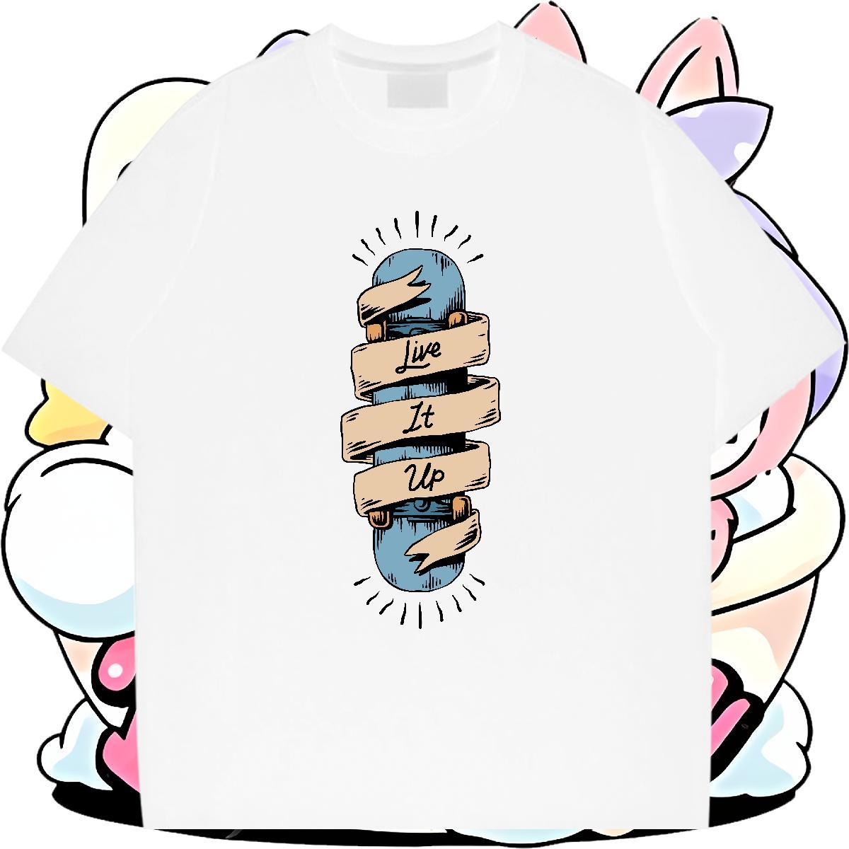 Popular Tshirt for Man Woman 100% Cotton 230g Casual Beach skateboarding Cartoon Print Crew Neck Breathable Free Shipping T Shirt For Man Tops Tees