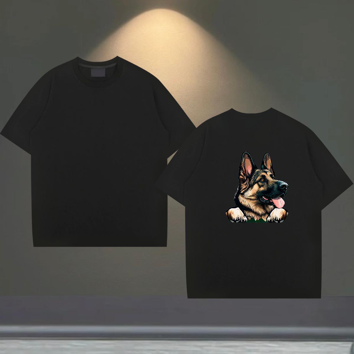 Brand Man T Shirts 100% Cotton 230g dog Street wear Hip Hop Clothings Round Neck Short Sleeve High Quality Men Tops Tees DIY Anime