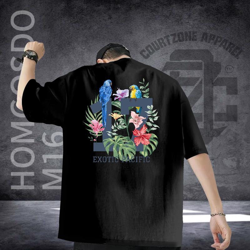 Customized Mens T Shirts 230g Cotton bird Anime Printing Street Tshirts Short Sleeve Soft Popular Mens Tshirts Customized Print