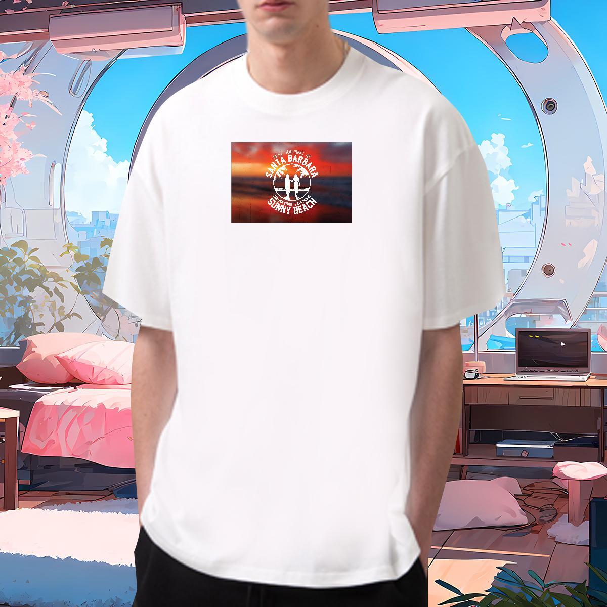 Man T Shirts 100% Cotton 230g character Street Casual Breathable Plus Size Custom Mens Tshirts Fashion Loose Fit Clothes