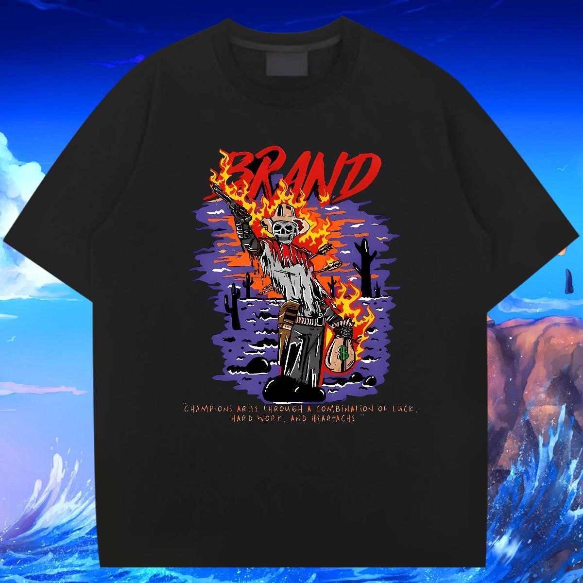 Fashion Design T-Shirts 100% Cotton 230g monster Spring Summer Top Tees Breathable Crew Neck TOP Quality Tshirt for Man Woman Custom Print Oversized