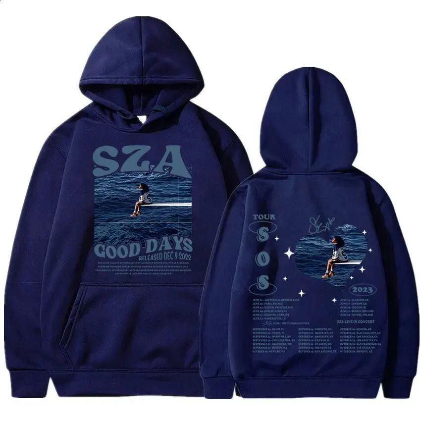 Mens Hoodies Sweatshirts Uni Sza Sos Good Day Printed Street Clothing Hooded Sweater Harajuku Sportswear Fashionable Sports Couples Ev Otraf